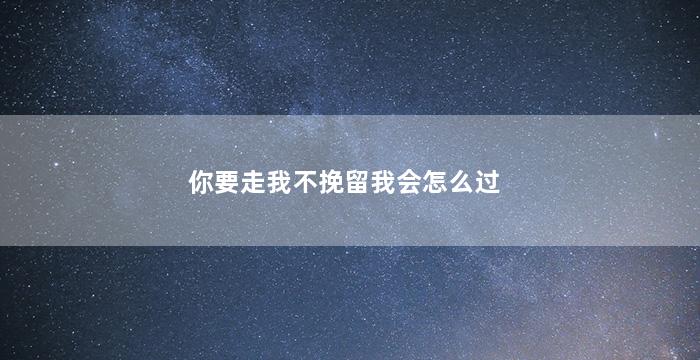 你要走我不挽留我会怎么过