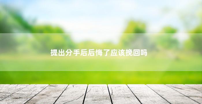 提出分手后后悔了应该挽回吗