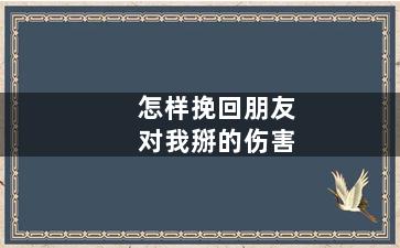 怎样挽回朋友对我掰的伤害