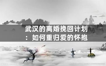 武汉的离婚挽回计划：如何重归爱的怀抱