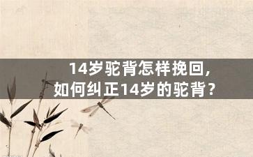 14岁驼背怎样挽回,如何纠正14岁的驼背？